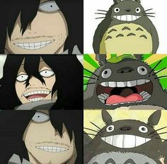 the many faces of totoro from my hero all anime characters, person, cartoon art, character design, memes, animation, fan art, avatar, drawings, comics, pictures, funny, sketches, artwork, movie posters