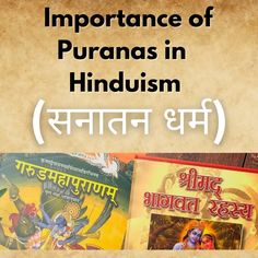 three books in different languages with the title'importance of purnas in hindu '