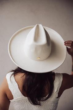 HAT Details: 100% Australian wool. Pinched fedora crown. Stiff wide pencil roll brim. Tall crown height. Great sun protection. This exclusive hand-shaped crown featuring a combination of a pinched fedora + triangle crown, complemented by a pencil roll brim gives this style a unique, one-of-a-kind vibe. Western Style Fitted Fedora For Everyday, Western Style Everyday Fedora, Fitted Western Everyday Hat, Western Style Fitted Everyday Hat, Everyday Western Style Fitted Fedora, Modern Fitted Hat With Flat Brim, White Wide Brim Rigid Hat, White Flat Brim Hat With Rigid Fit, White Rigid Flat Brim Hat