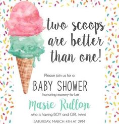 two scoops are better than one baby shower party