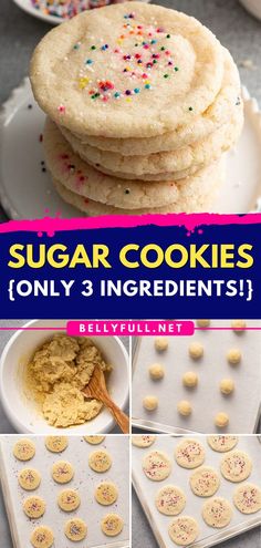 A foolproof baking recipe! You can whip up this dessert idea anytime. With just 3 pantry ingredients and no egg, you can have these quick and easy sugar cookies that are sweet, buttery, and delicious. No chilling, no rolling required! Easy Recipes With Stuff You Already Have, Baking Recipes With No Eggs, Low Ingredient Baking, No Baking Powder Cookies, Easy At Home Desserts 3 Ingredients, 4 Ingredient Sugar Cookies, Cookies With No Baking Soda, Limited Ingredient Cookies, Desserts With Minimal Ingredients