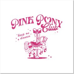 the pink pony club logo is shown