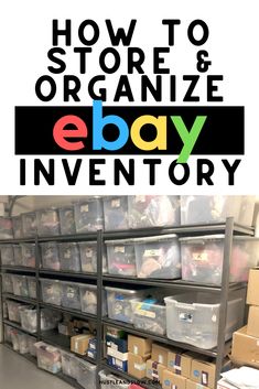 how to store and organize an ebay inventory unit with bins on each shelf