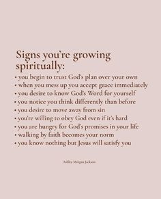 a pink background with the words,'signs you're growing spiritually '