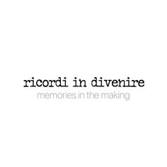 the words ricordi in divine are written on a white background with black lettering,