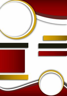 an abstract red and gold background with white circles, lines, and rectangles