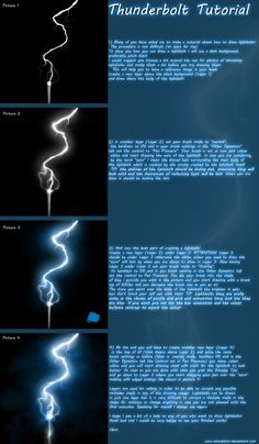 an image of some kind of lightening in the air with text below it that reads thunder bolt tutorial