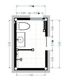 the floor plan for a bathroom with a toilet, sink and bathtub in it