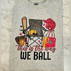 this is the way we ball t - shirt in grey with leopard print on it