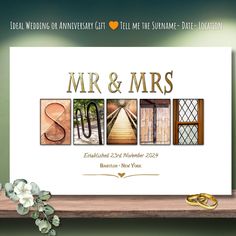 an anniversary card with the words mr and mrs on it