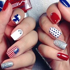 29 Fantastic Fourth of July Nail Design Ideas StayGlam America Nails, Patriotic Nails, Brunette Bob, Fourth Of July Nails, Holiday Nail Designs, 4th Of July Nails, Matte Nails Design, July Nails