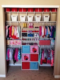 the closet is full of clothes and other items for children's playrooms