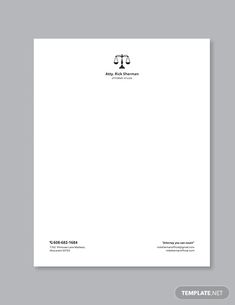 a letterhead with an image of two scales on it