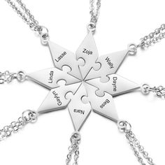 ❤️ Surprise Him Or Her With The Creations Of These Stunningly Beautiful Customizable Star Bff Friendship Necklaces Keychain! Personalized Name Star Puzzle Matching Stainless Steel Pendant Necklaces / Keychain , Shared With Your Best Friends Or Brother, Sister Silbing, Mother And Her Children, Grandparent And Grand Son Relationship Keychain / Necklace Gift, Symbolized Your Eternal Friendship And Love. Great Gift Ideas: Perfect Birthday Gifts, Valentines Day Gifts, Graduation Gifts, Wedding Engage Friendship Necklaces For 7 Best Friends, Cheap Hand-strung Beaded Friendship Necklaces, Friendship Necklaces For 4, Relationship Keychains, Friends Keychain, Necklace Best Friends, Puzzle Necklace, Bff Necklace, Bff Jewelry