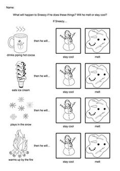 the worksheet for making snowmen and other things to do on christmas day