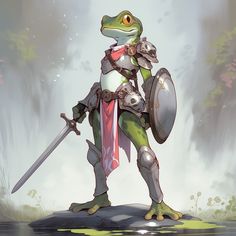 Kobold Monk, Dnd Frogfolk, Giant Frog Dnd, Frog In Armor, Dnd Frog Monster, Frog People Fantasy Art, Graduation Dresses