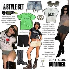 #brat #outfitidea #charlixcx Brat Night Outfit, Y2k Club Fashion, Brat Outfits Aesthetic, Brat Club Outfit, Brat Summer Outfit Aesthetic, Brat Themed Outfit, Charlixcx Brat Outfit, Brat Party Outfit