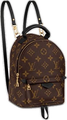 Brown Monogram Canvas Backpack, Monogram Canvas Standard Backpack, Designer Brown Backpack With Adjustable Strap, Brown Luxury Backpack, Luxury Brown Leather Backpack With Detachable Strap, Luxury Brown Leather Backpack With Removable Pouch, Designer Brown Backpack With Removable Pouch, Designer Brown Backpack With Zipper Closure, Brown Backpack With Gold-tone Hardware For Daily Use