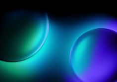 an abstract blue and green background with two circles on one side, the other half is blurry