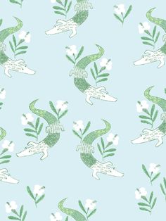 gator garden wallpaper by tea collection pale blue Kid Wallpaper, Insta Templates, Southern Traditional, Fun Wallpaper, Florida Style, Garden Wallpaper, Instagram Background, Geometric Vintage, Modern Victorian