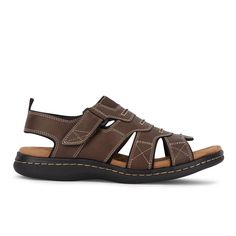 These sporty Dockers sandals are sure to be your new favorite weekend companions. Made with a more relaxed fit and memory foam insoles, they create a new level of personalized comfort. The distressed, man-made uppers and velcro straps give off truly laid-back casual vibes, while the durable rubber outsole means you can take on any terrain. Perfect for warm weather, weekends, and your favorite shorts - add these sandals to any day to reach ultimate relaxation. Size Tip: Size down a 1/2 size from Brown Casual Sport Sandals With Arch Support, Casual Brown Sport Sandals With Arch Support, Sporty Brown Sandals With Cushioned Footbed, Comfortable Sandals With Rubber Sole, Casual Sandals With Arch Support, Shoe Warehouse, Hiking Sandals, Outdoor Sandals, Open Toe Shoes