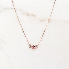 Deco Pink Necklace / vasa new york Marquise Jewelry, Handmade Wedding Jewellery, Statement Piece Jewelry, Dainty Necklaces, Necklaces Women, Gold Champagne, Back Necklace, Gemstone Stud Earrings, Pink Necklace