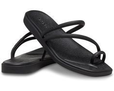 Women's Crocs Miami Toe Loop Sandal | Zappos.com Crocs Store, Crocs Sandals, Toe Loop Sandals, Women's Crocs, Life Of The Party, Fashion Sandals, Not Afraid, Sandals Black, Less Is More