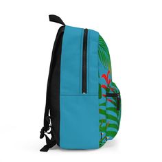 Have you got room for all that? With our roomy and durable backpack, you will! This bag is made from spun polyester and weighs 1.3 lbs, just enough to be light, strong and long-lasting. Grab it, stow it, throw it onto the seat next to you, this backpack can take it, and so will you, wherever you go! .: 100% polyester.: Lightweight and waterproof.: Adjustable shoulder straps One size Length, in 11.81 Width, in 5.12 Height , in 18.11 Blue Nylon Backpack For Trip, Blue Nylon Backpack For Trips, Green Backpack For Trip, Green Standard Backpack For Trip, Casual Green Backpack For Trips, Blue Backpack For Back To School Trips, Back To School Backpack For Trips, Back To School Softback Backpack For Trips, Back To School Softback Backpack