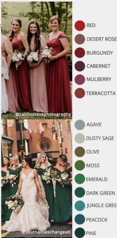 bridesmaid dresses with different colors and styles for the brides to choose from