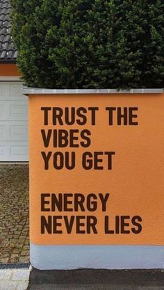 a sign that says trust the vibes you get energy never lies