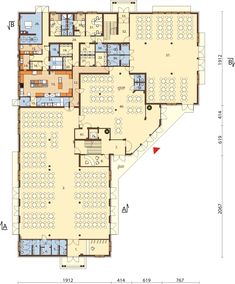 the floor plan for an office building