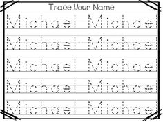 trace your name worksheet for kids to practice handwriting and writing with the letter m