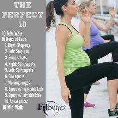 a group of women doing squats on their knees with the words, the perfect 10 min walk 10 reps of each 1 right step - ups