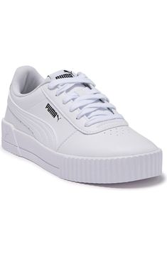 PUMA Carina Leather Platform Sneaker (Women) | Nordstromrack Puma Shoes Women, Puma Carina, Simplistic Design, Puma Shoes, Platform Sneaker, Pumas Shoes, Shoes Women, Leather Sneakers, Shoe Collection