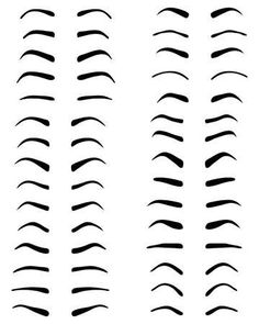 a set of different types of eyebrows on a white background stock photo, clipping, and