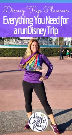 a woman posing for a photo with the words disney trip planner everything you need to know about