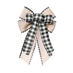 a black and white bow on a white background