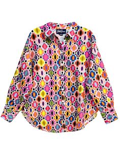 DAWN shirt Gems - Lesley Evers-Best Seller-blouse-Gems Trendy Oversized Multicolor Blouse, Chic Oversized Multicolor Blouse, Oversized Modern Summer Shirt, Modern Oversized Summer Shirt, Modern Oversized Shirt For Summer, Oversized Multicolor Blouse For Fall, Oversized Multicolor Blouse For Day Out, Oversized Multicolor Collared Blouse, Trendy Oversized Multicolor Shirt