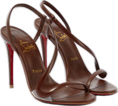 Louboutin Online, Brown Leather Sandals, Natural Curves, The Natural, Red Leather, Leather Sandals, Open Toe, Ankle Strap, Christian Louboutin