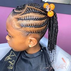 Simple Ponytail Braids for Girls Braided Hairstyles For Black Hair Kids, Kids Cornrow Hairstyles Simple, Natural Hairstyles For Black Kids, Lil Girl Hairstyles Braids, Kids Cornrow Hairstyles Natural Hair, Cute Cornrows, Children Hairstyles, Kids Style Hair