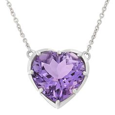 Colleen Lopez Sterling Silver Heart-Cut Gemstone Necklace Fall in love with this pretty necklace, featuring a heart-shaped semi-precious gemstone set in rhodium-plated sterling silver. With its faceted design and sparkling details, it makes any outfit special.       Pendant approx. 5/8"L x 5/8"W     Chain approx. 18"L with clasps at 16", 17" and 18"     Stamped .925 sterling silver; rhodium plating     Cable chain with lobster-claw clasp   Stone Information       All sizes and weights approximate     Citrine- Heart; 8.1ct     Green Prasiolite - Heart; 8.1ct     Pink Amethyst - Heart; 8.1ct     Sky Blue Topaz - Heart; 10ct Faceted Design, Amethyst Heart, Pretty Necklace, Sky Blue Topaz, Pretty Necklaces, Pink Amethyst, Sterling Silver Heart, Silver Heart, Semi Precious Gemstones