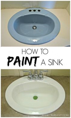 a sink with the words how to paint a sink