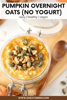 pumpkin overnight oats no yogurt