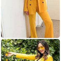 New With Tag. Fits Like A True Medium. High Quality Material Fitted Yellow Suits For Spring, Spring Yellow Pantsuit For Workwear, Yellow Spring Pantsuit For Workwear, Yellow Spring Pantsuit For Work, Trendy Spring Pantsuit For Formal Occasions, Yellow Pantsuit For Spring Workwear, Trendy Spring Formal Pantsuit, Chic Summer Office Suits, Trendy Formal Pantsuit For Spring