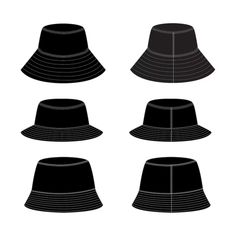 Bucket Hats / Technical Drawings / Fashion CAD Designs for Adobe Illustrator / Fashion Flat Sketch - Etsy Philippines Bucket Hat Illustration, Bucket Hat Drawing, Fashion Flat Sketch, Illustrator Fashion, Bucket Hat Fashion, Flat Drawings, Bucket Hat Design, Technical Drawings, Hats Fashion