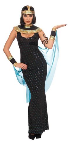 Adult Goddess Cleopatra Costume Egyptian Fancy Dress, Egyptian Goddess Costume, Cleopatra Dress, Girl Group Costumes, Greek Goddess Costume, Goddess Costume, Black Goddess