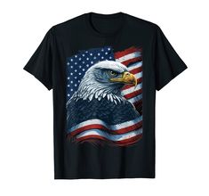 an eagle with the american flag on it's chest is shown in this t - shirt