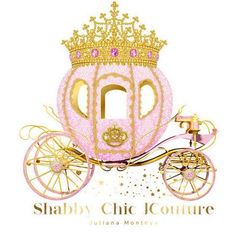 a pink and gold carriage with a crown on top