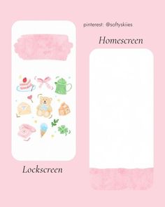 the back side of a pink and white bookmark with pictures of teddy bears on it