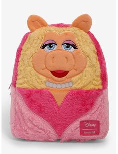 Loungefly Disney The Muppets Miss Piggy Fuzzy Mini Backpack | Hot Topic Pink Disney Backpack For Disney Fan Events, Pink Disney Backpack For Fan Events, Muppets Miss Piggy, The Muppets, Barbie Stuff, Miss Piggy, Loungefly Disney, Coin Pouch, Mini Backpack